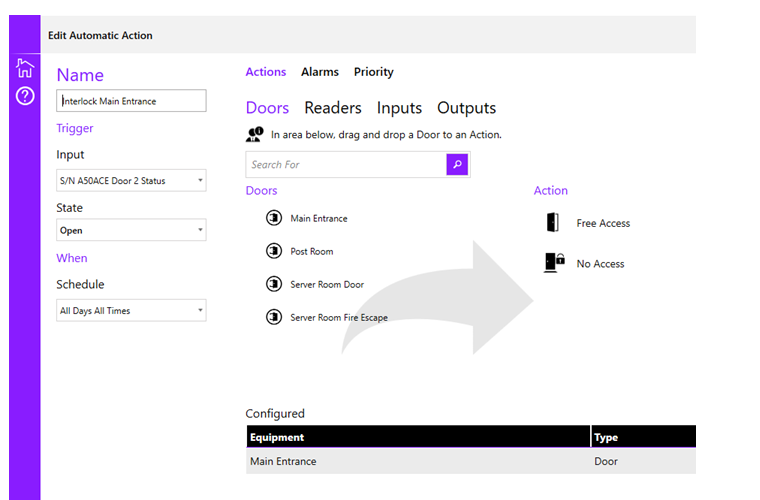 EntroStar Access Control and Interlock Configuration